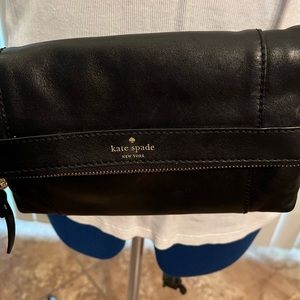 Kate Spade - black leather, fold over, cross body.